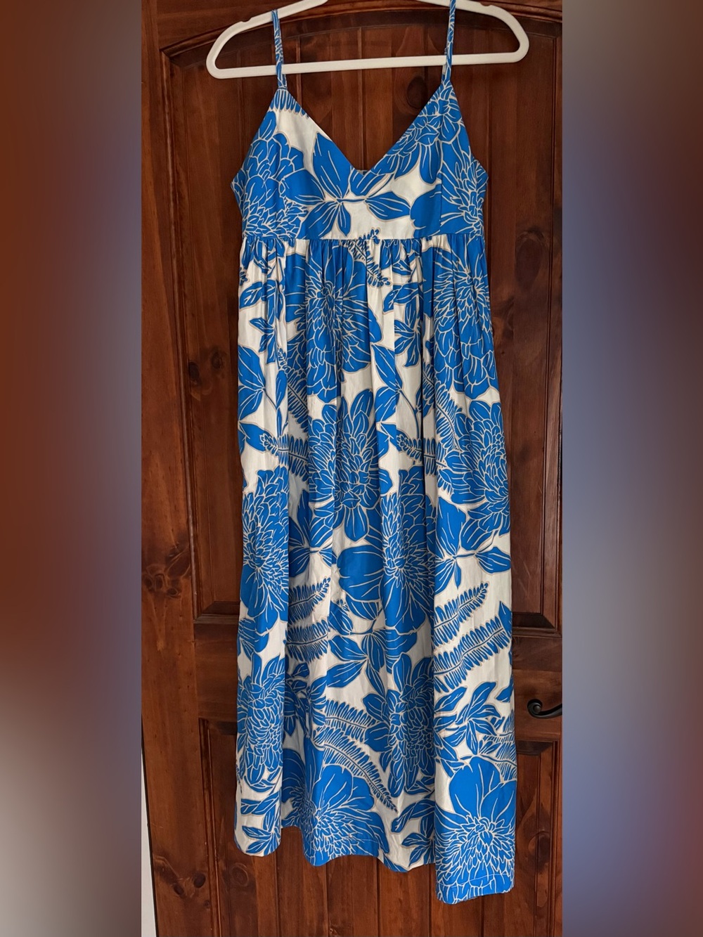 Olivaceous Blue and White Floral Sundress